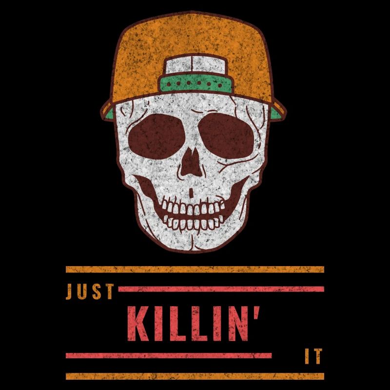 Totenkopf mit Cap Just Killin It Red (Distressed)