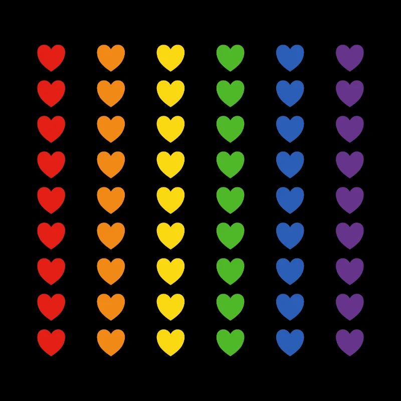 Drapeau arc-en-ciel coeurs