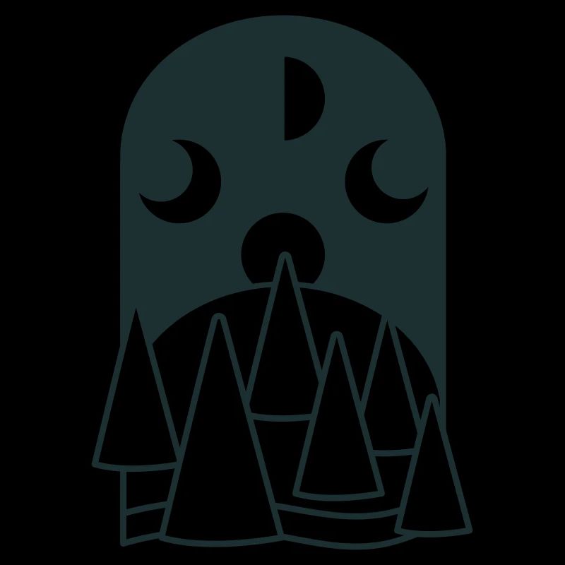 BOHO Mondphasen bogen mit Wald