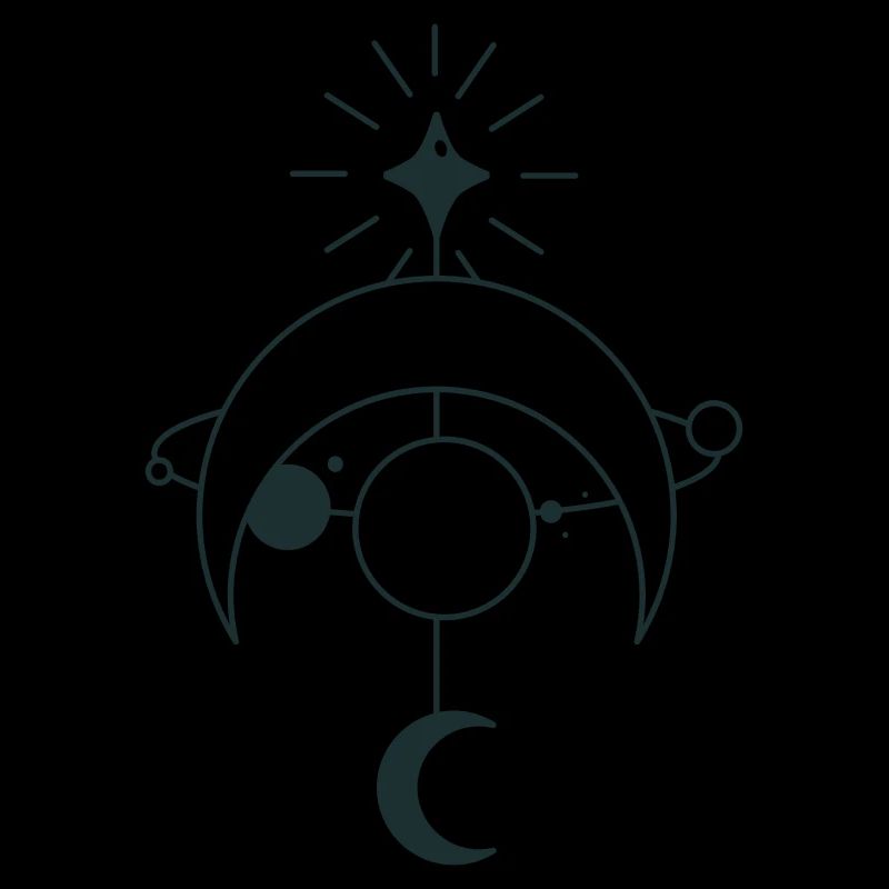 BOHO Star orbital with crescent moon