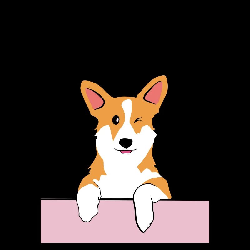 Corgi on a wall