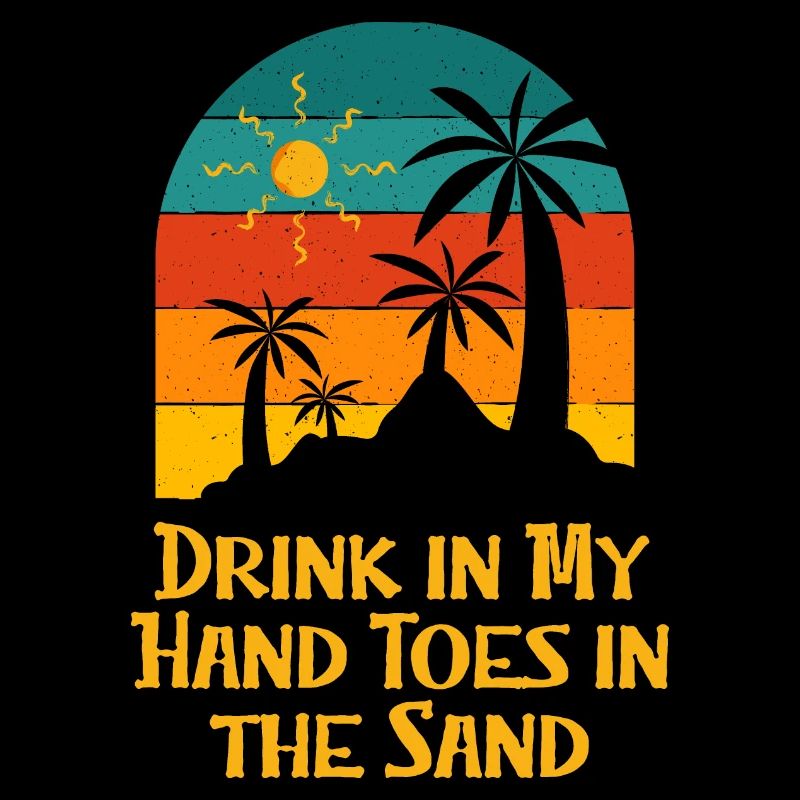 Boire dans ma main les orteils dans la plage de sable boire