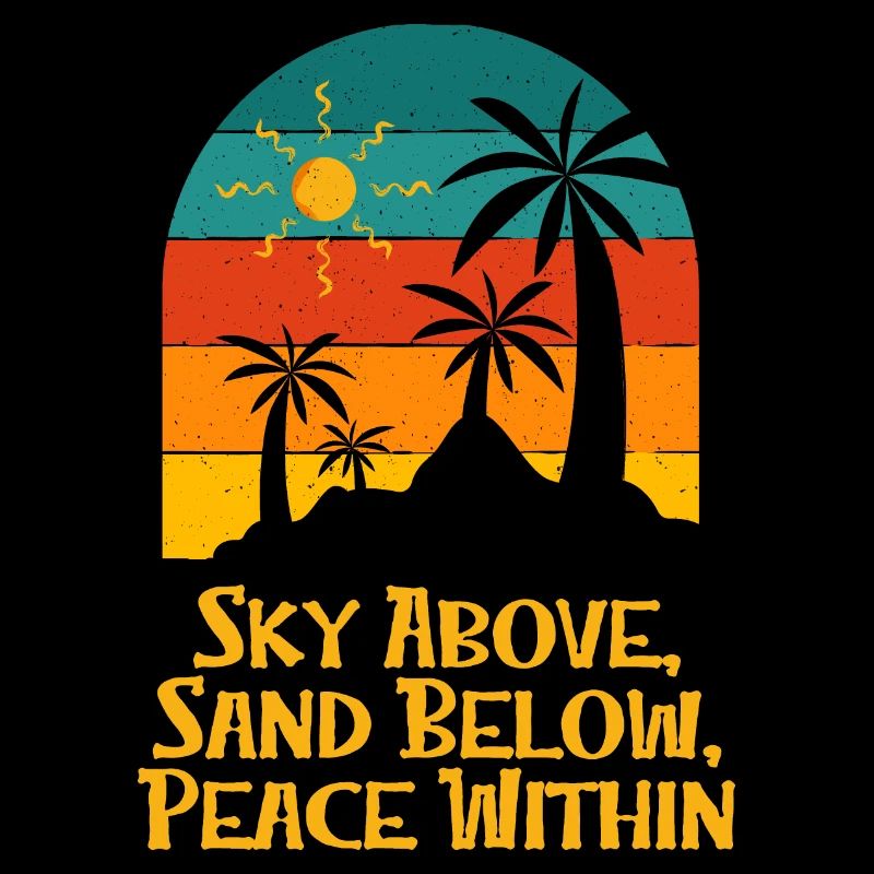 Ciel au-dessus du sable au-dessous de la paix dans le surf de plage