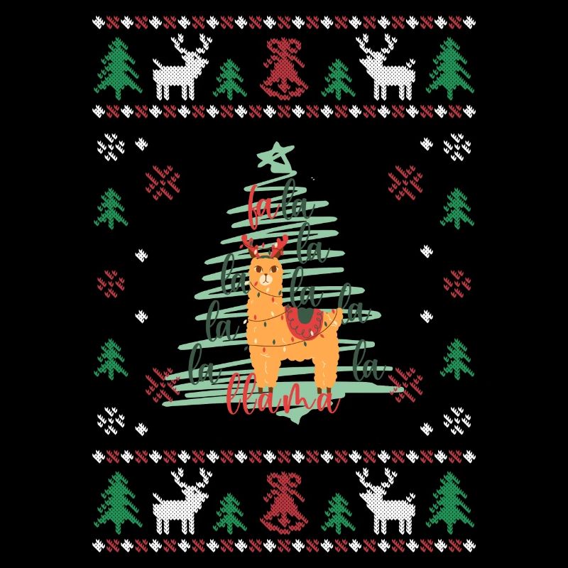 Lama de Noël pull moche animaux drôles