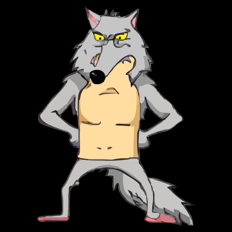 Scherz der verärgerte Wolf