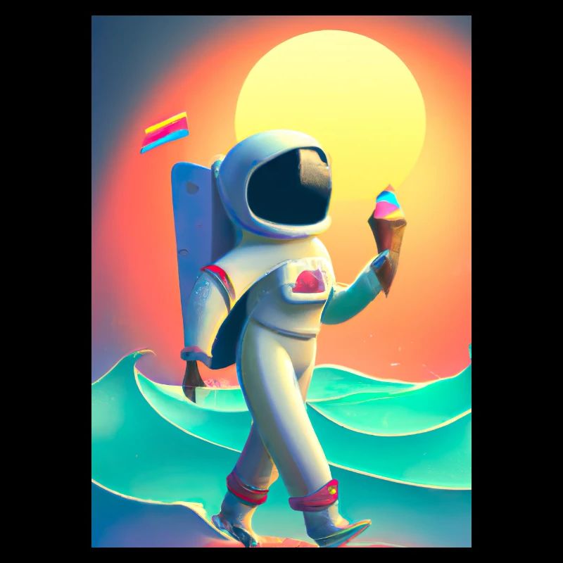 Astronaut mit Eiscreme