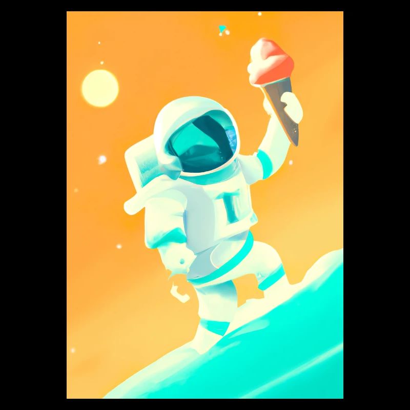 Astronaut mit Eiscreme