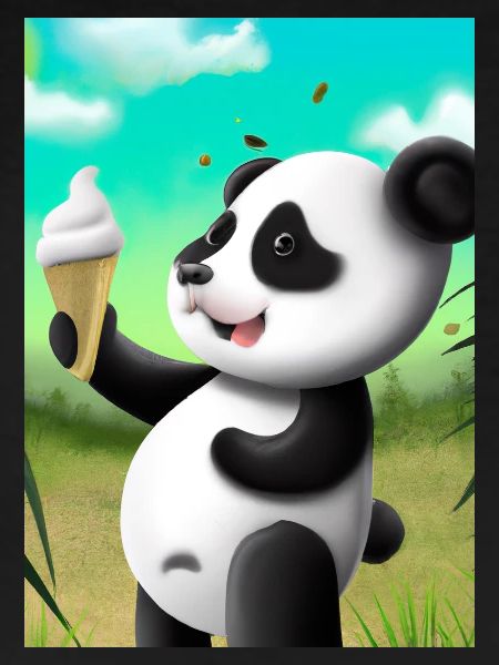 Panda mit Eiscreme