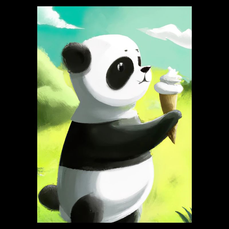 Panda mit Eiscreme