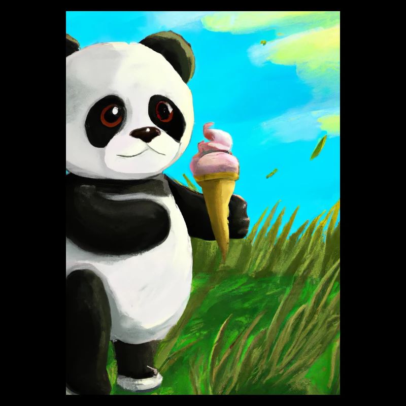 Panda mit Eiscreme
