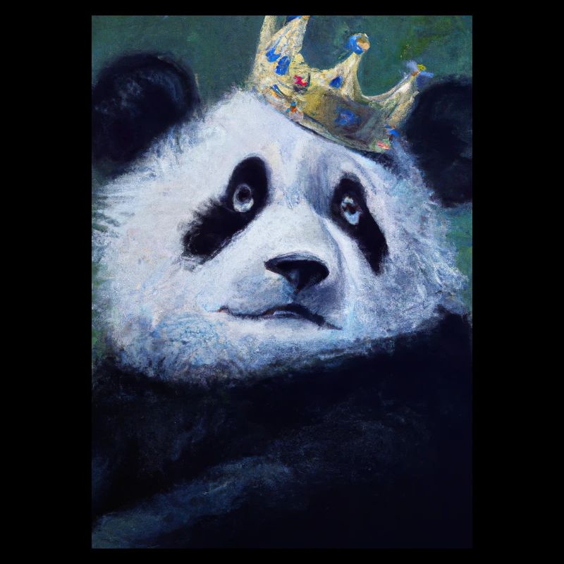 Panda mit Krone Ölgemälde
