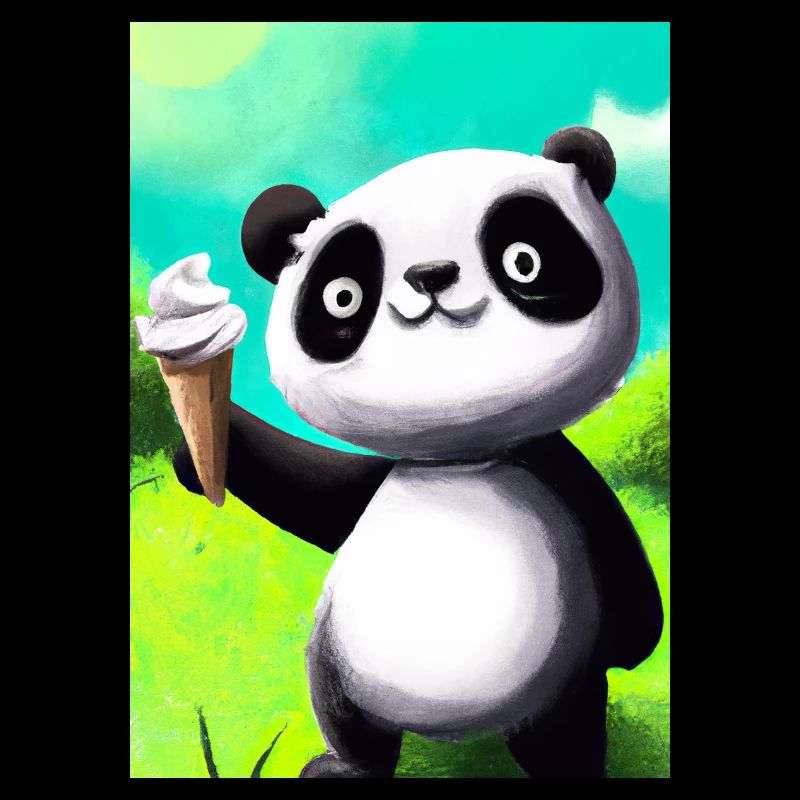 Panda mit Eiscreme