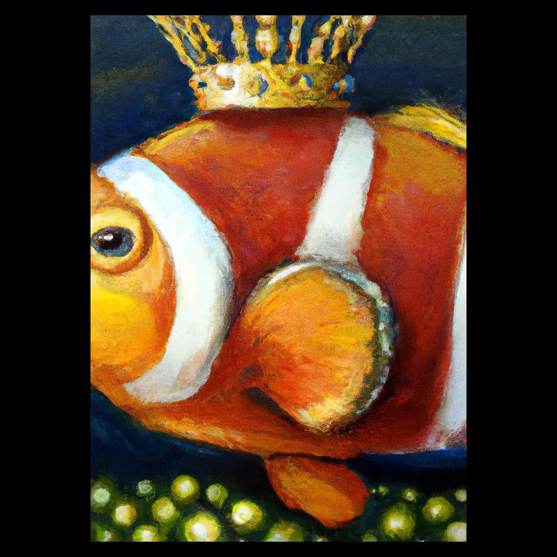 Clownfisch mit einer Krone