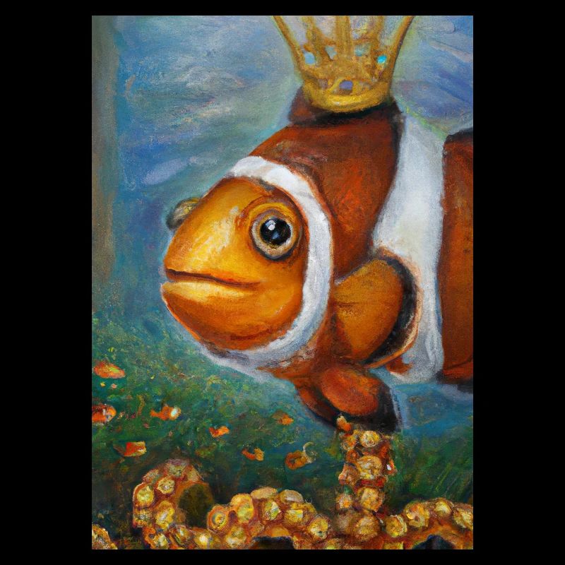 Clownfisch mit einer Krone