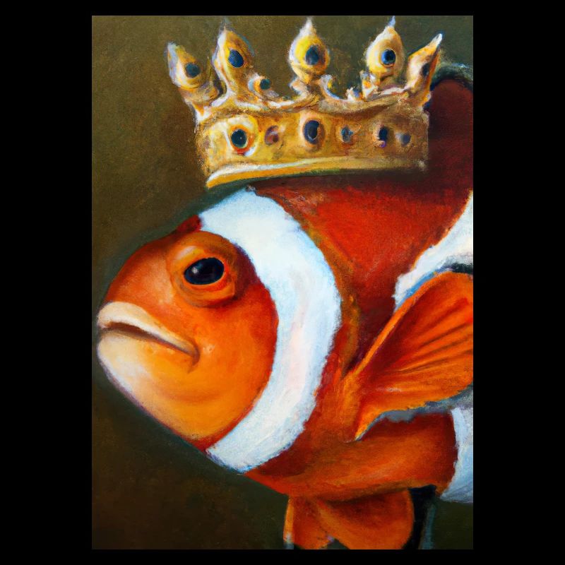 Clownfisch mit einer Krone