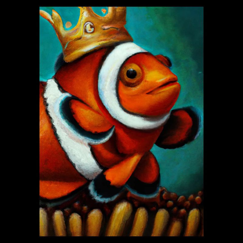 Clownfisch mit einer Krone