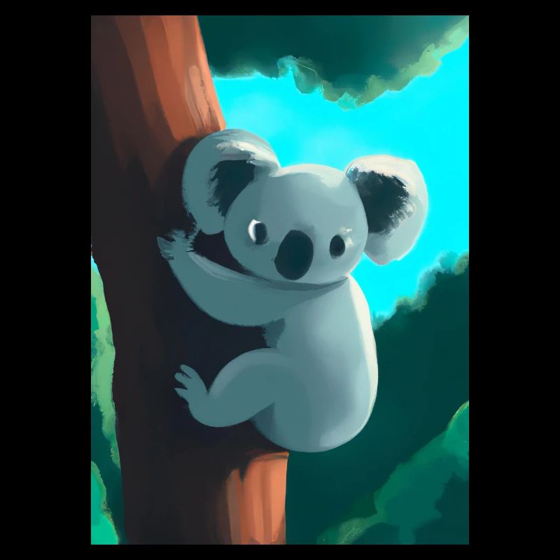 Ein Koala hängt an einem Baum