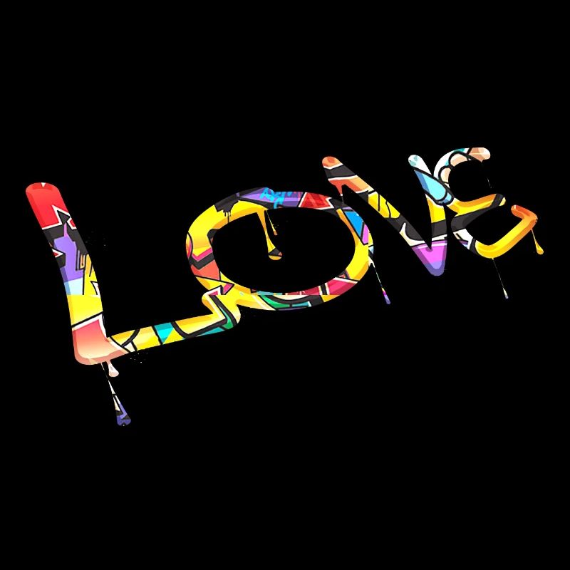 Graffiti style Splash hip hop colors painter love