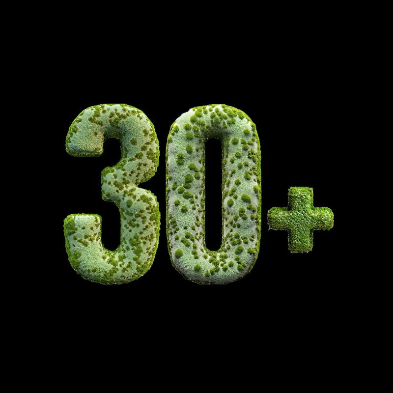 Birthday old 30 + ancient aged funny mossy rock