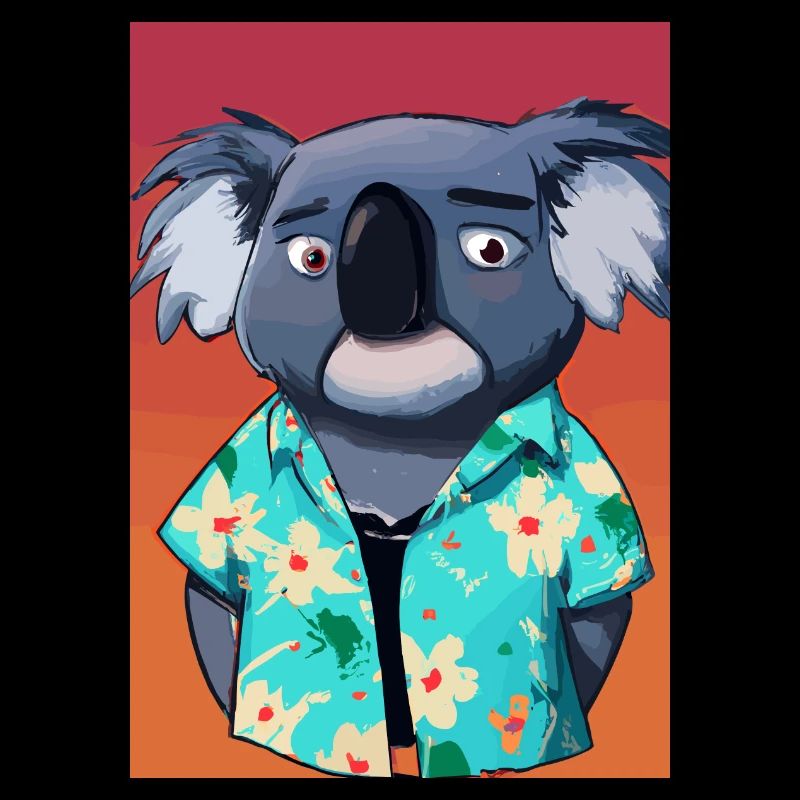 Koala mit Hawaii-Hemd