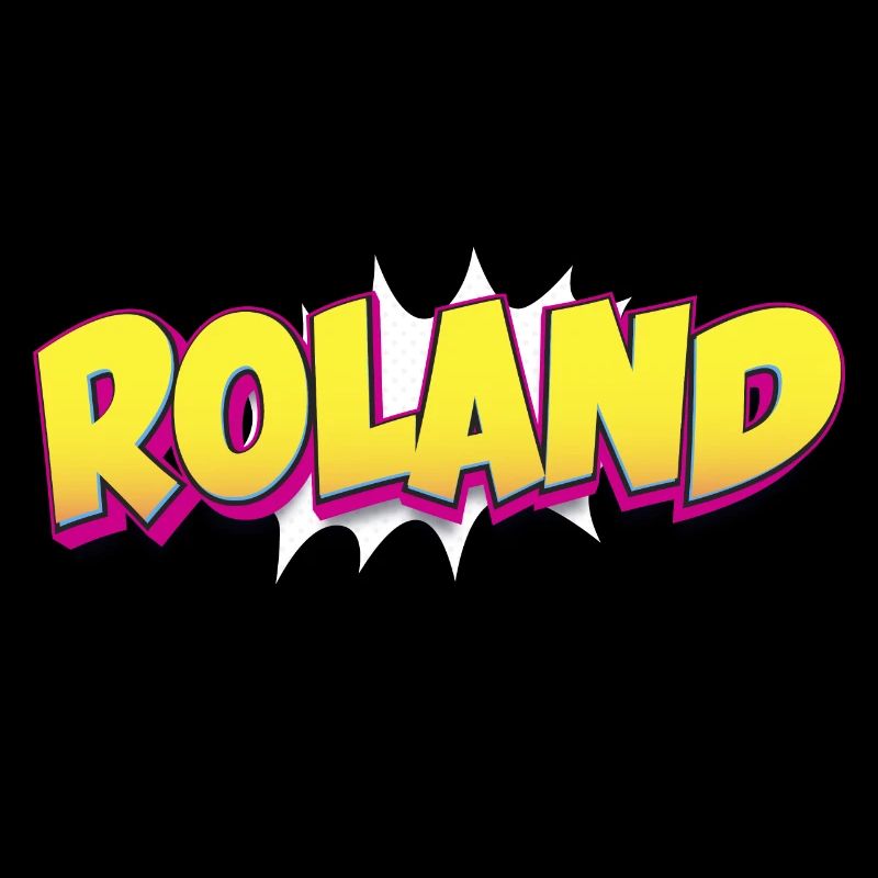 Roland Benutzerdefinierter Name Comic-Buch-Stil Pop-Art,