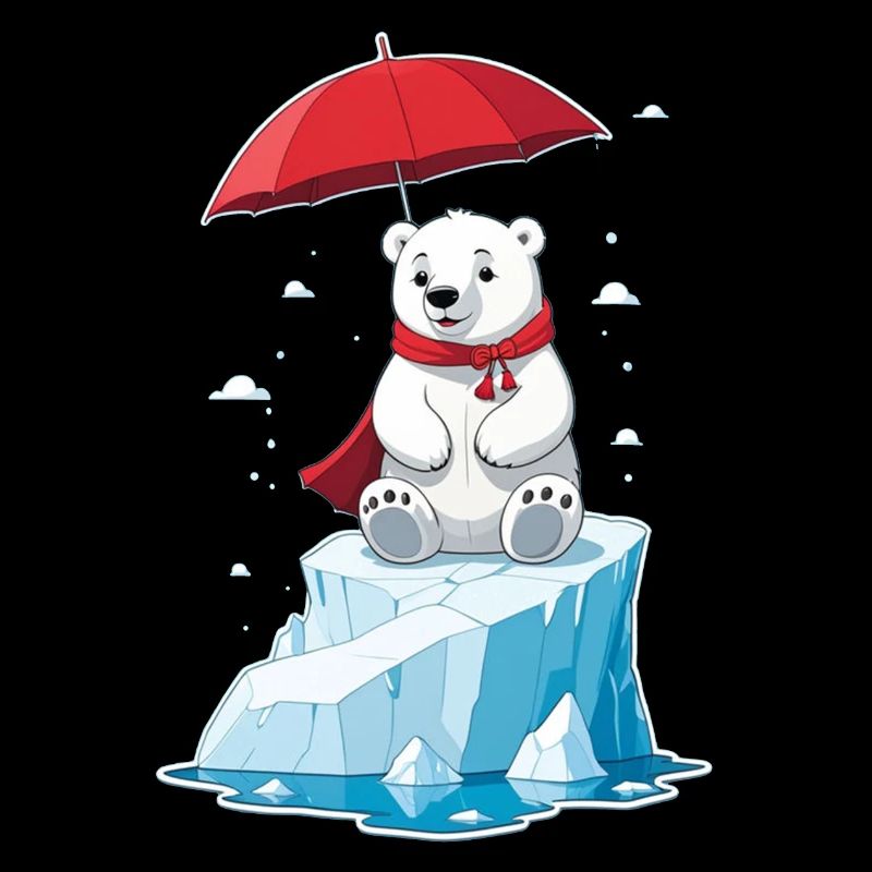 Eisbär, Eis & Sonnenschirm