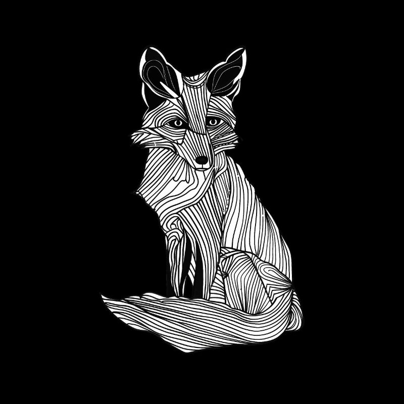 Lines art fox #fox