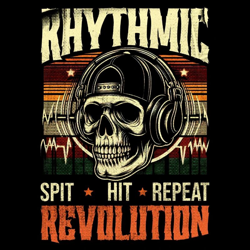 Vintage Rapper Skull Equalizer Rhythmic Revolution