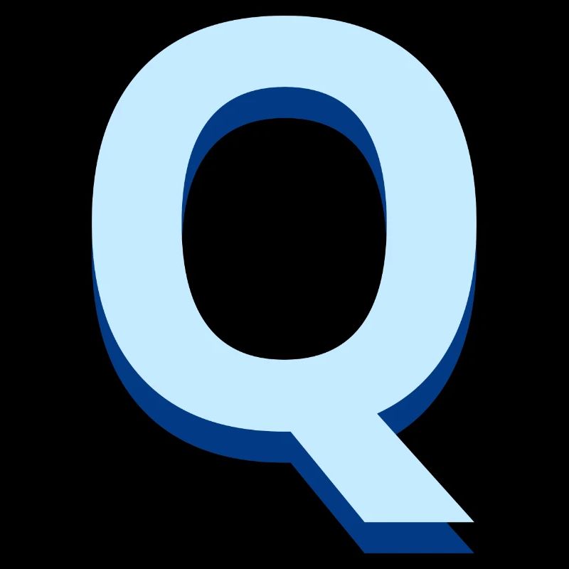 Letter q blue pop and modern