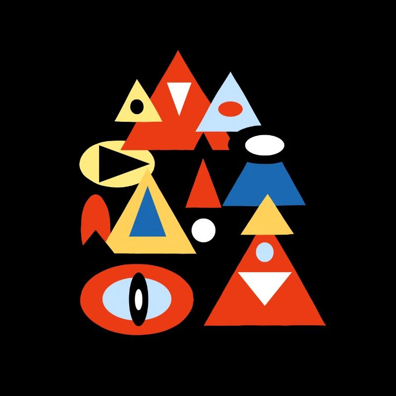 Conception géométrique abstraite pyramidale