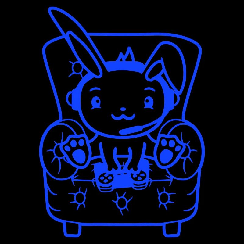 Bunny Playing Controller Console Headset Gamer Nerd