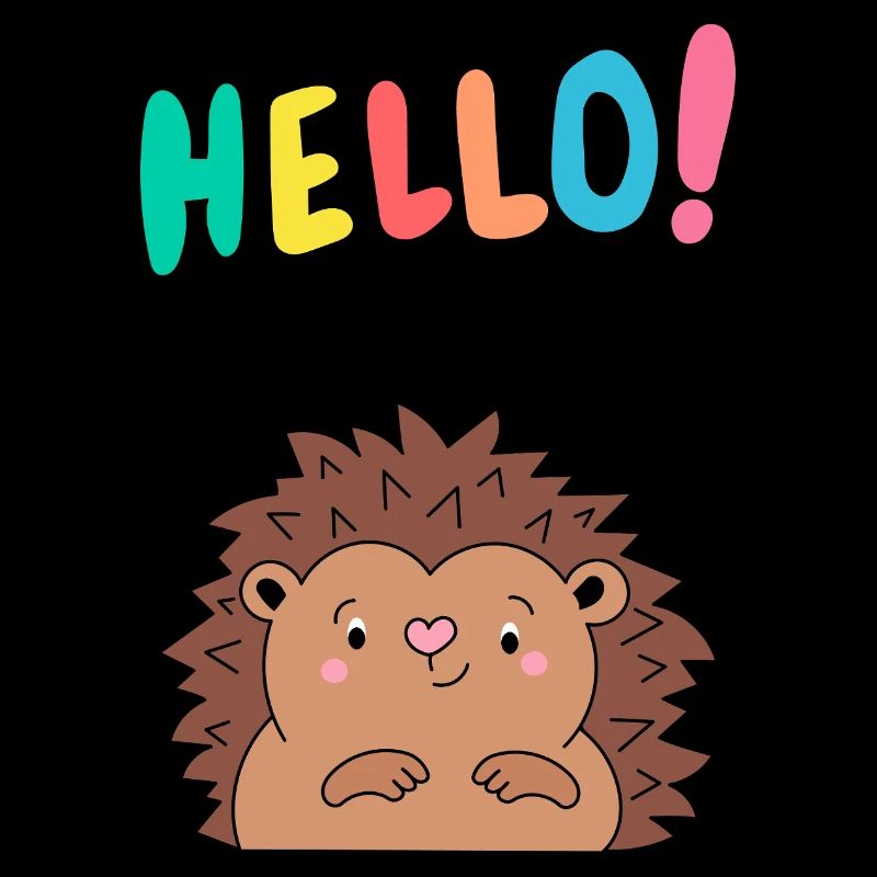 Hérisson mignon dit bonjour - Idée cadeau - Bébé