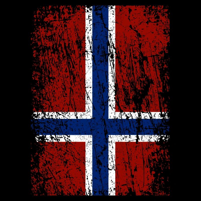 Drapeau norvégien à la verticale