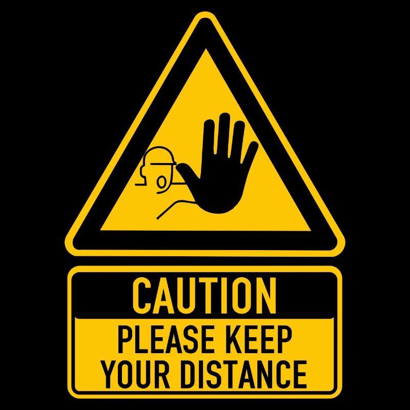 Corona Caution Please keep your distance Warning