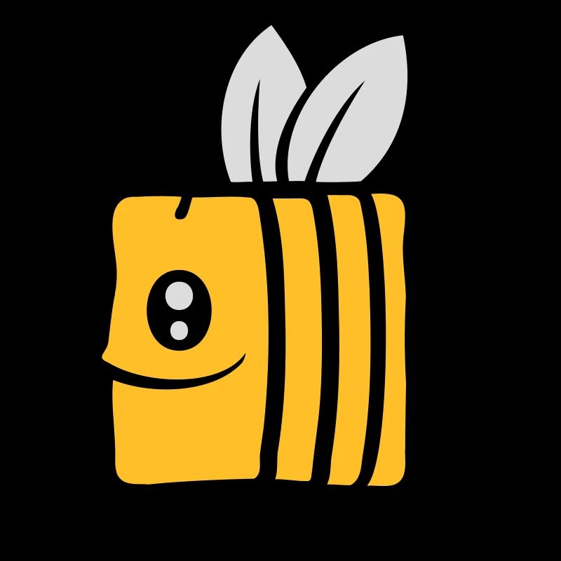 Square little cute bee