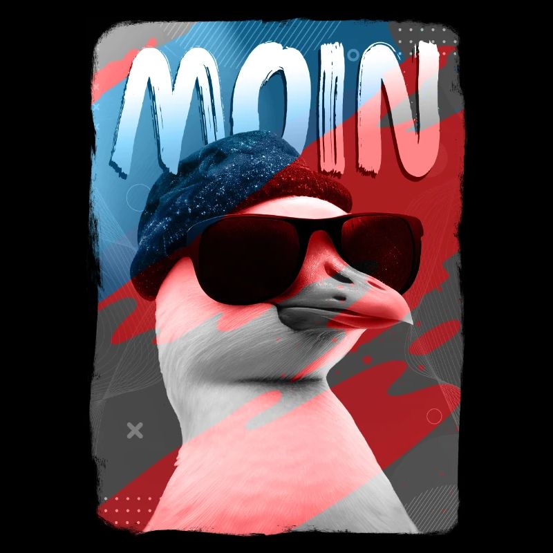 Moin! Hamburger Möwe mit Sonnenbrille