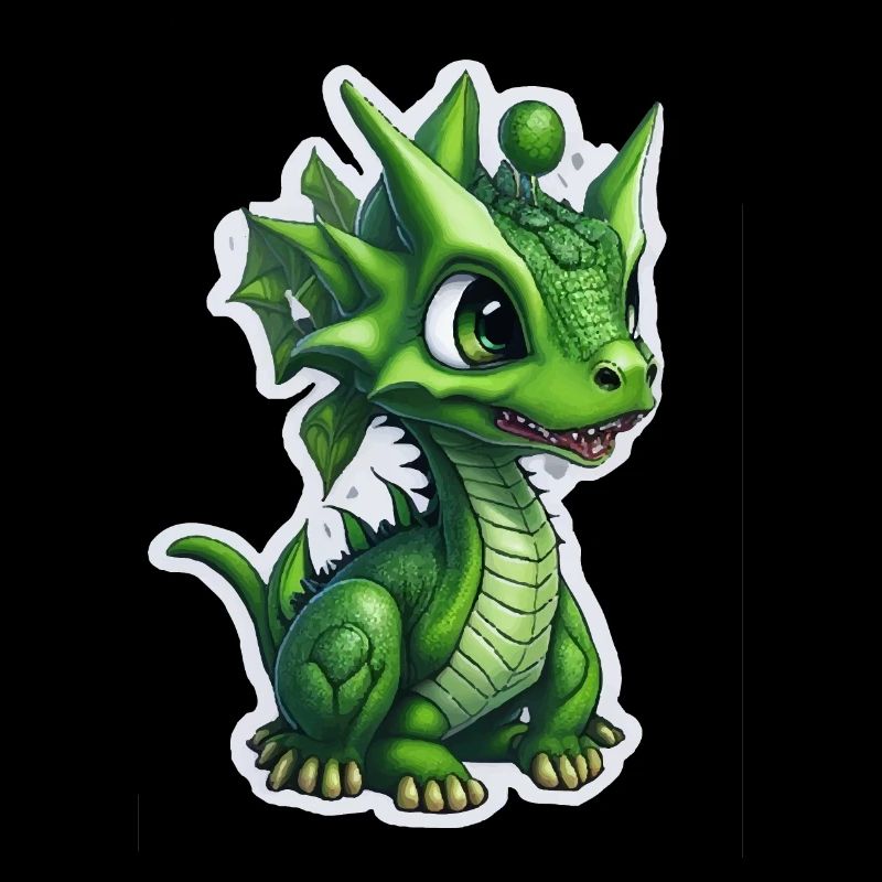 Baby dragon, cute, happy, smiling