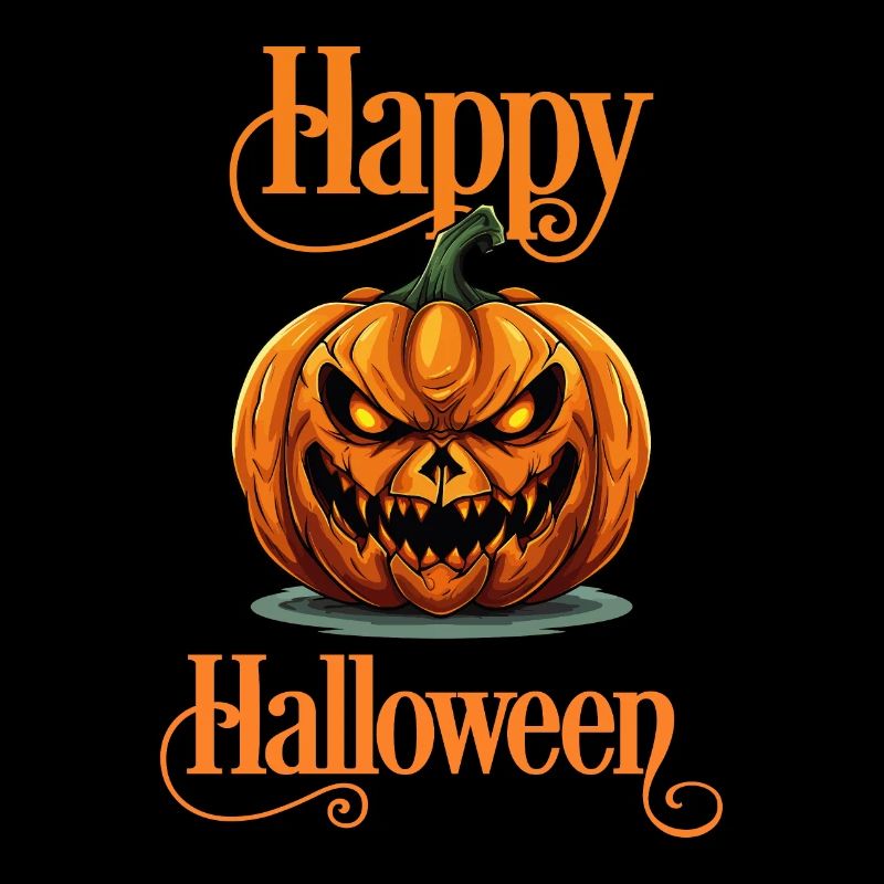Joyeux Halloween Pumpkin Head Spooky Spooky