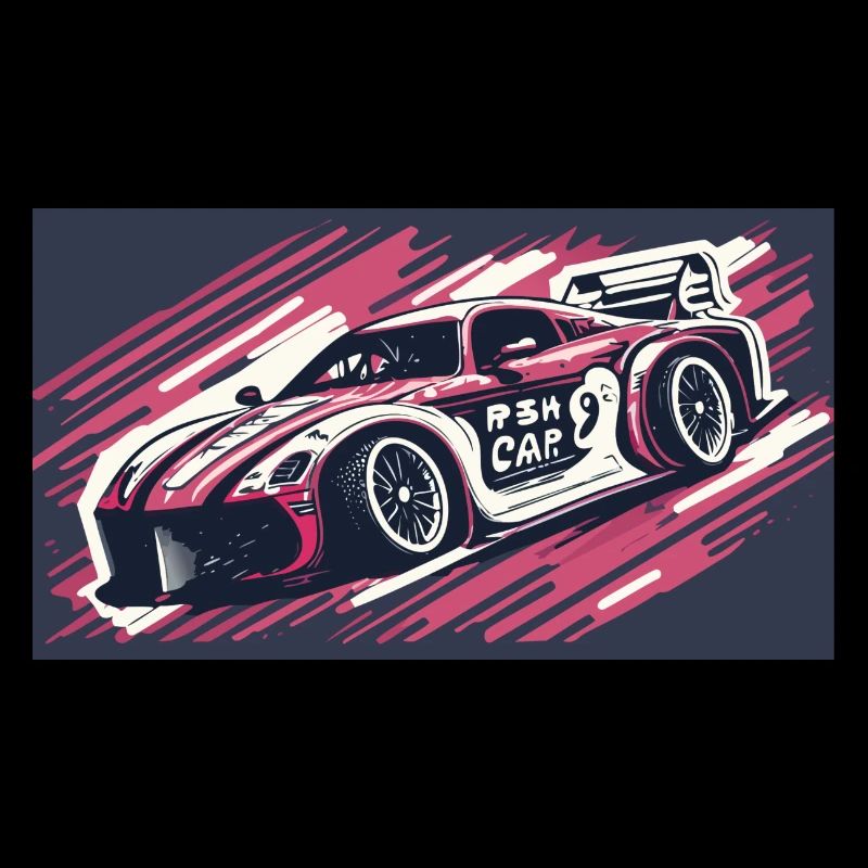 Voiture de course rose