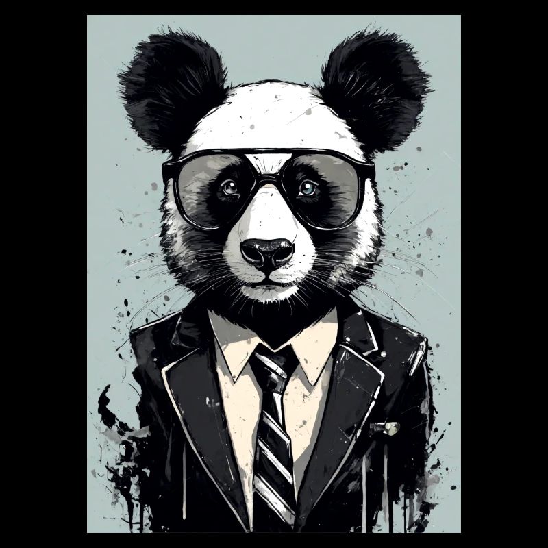 Panda costume smoking panda géant