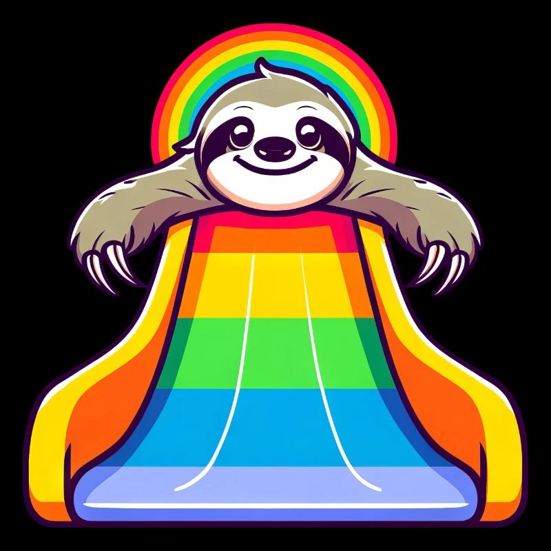 LGBTQ Pride Sloth Rainbow Slide