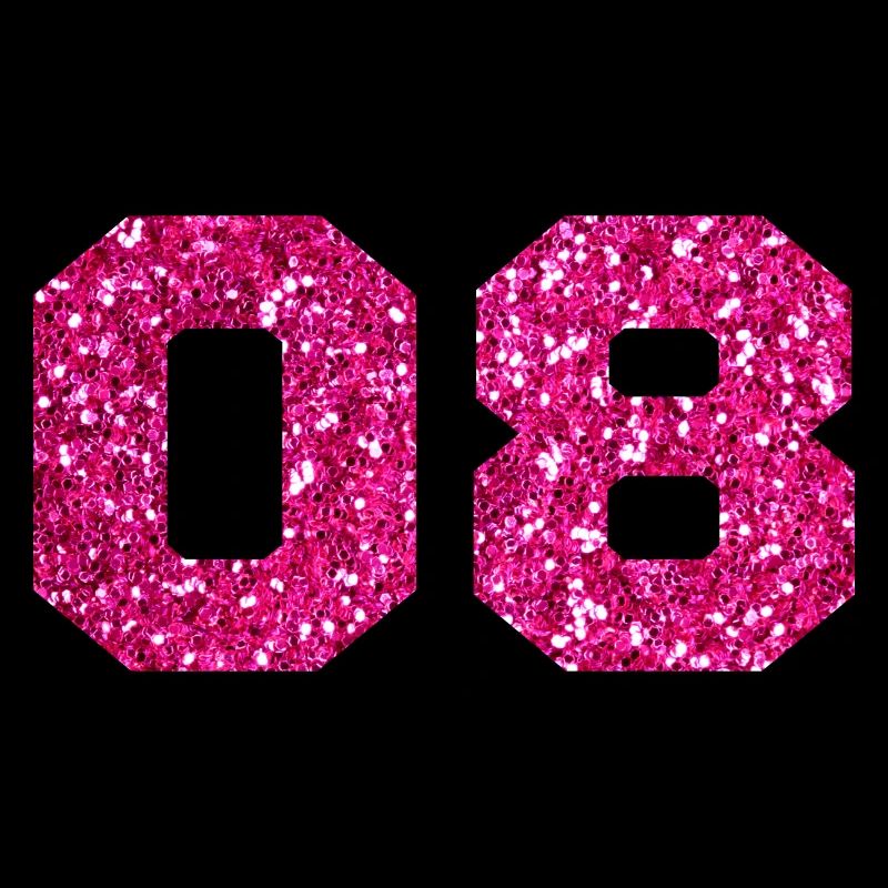 Nummer 8 Pink Glitter - 8. Jahrestag