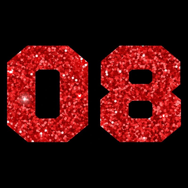 Nummer 8 Roter Glitzer - 8. Jahrestag