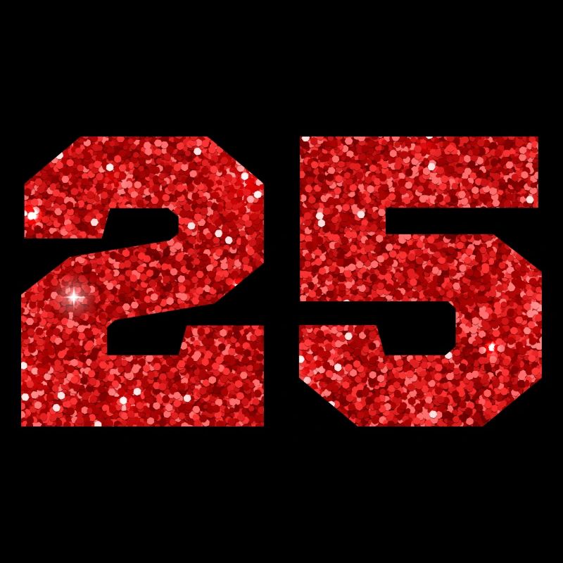 Nummer 25 Roter Glitzer - 25-jähriges Jubiläum