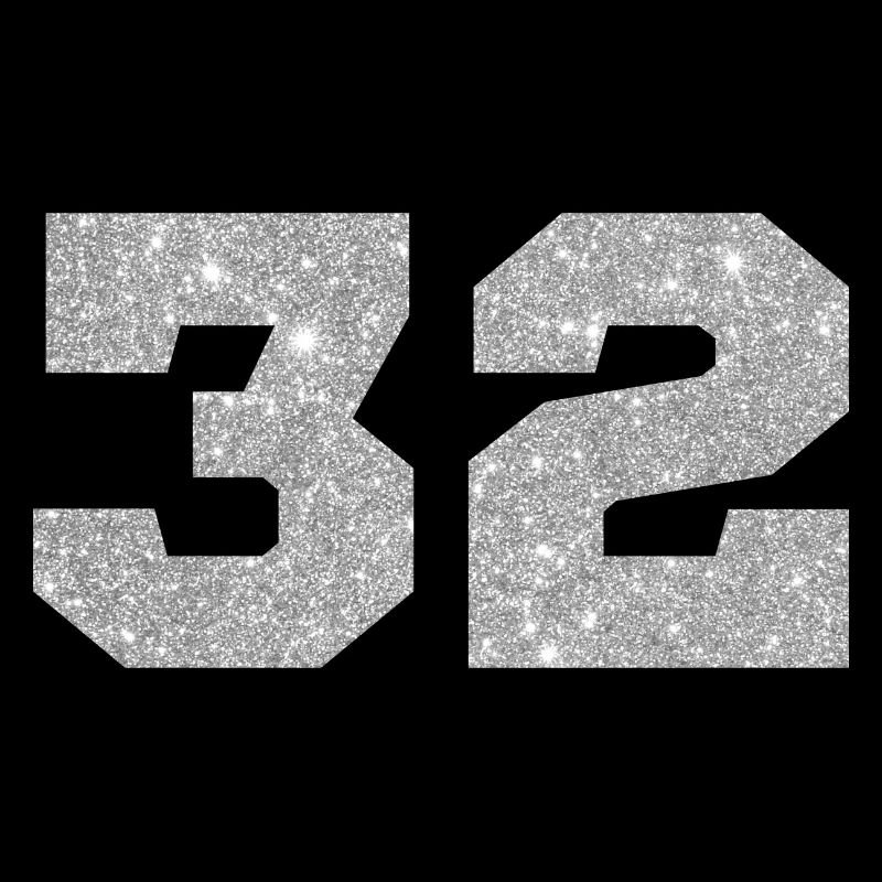 Nummer 32 Silberglitter - 32. Jubiläum