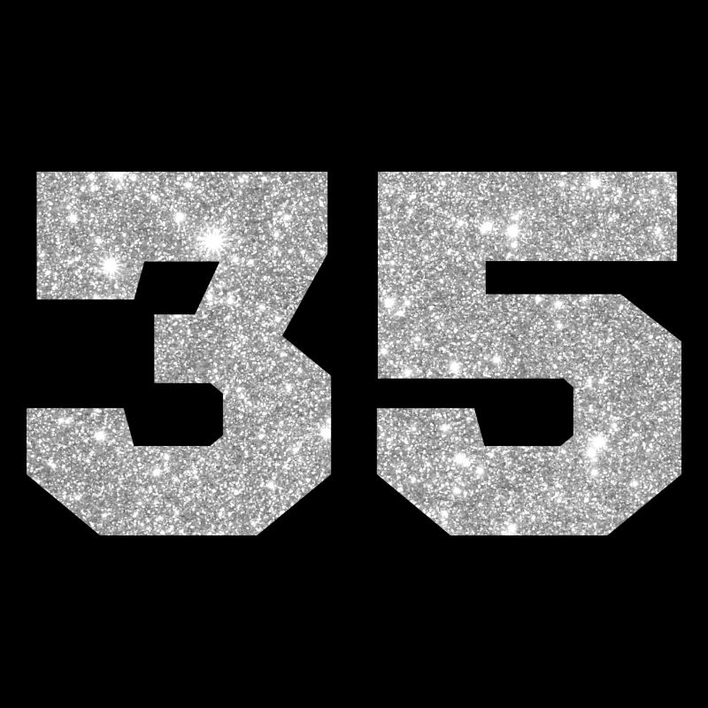 Nummer 35 Silberner Glitzer - 35. Jubiläum