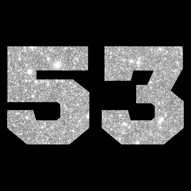 Number 53 Silver Glitter - 53rd Anniversary