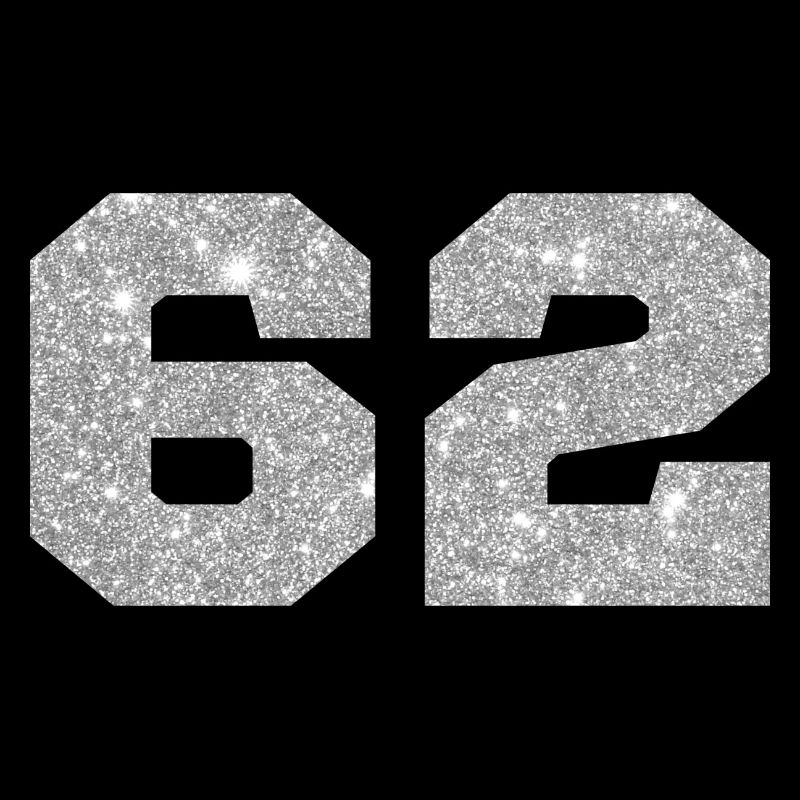 Nummer 62 Silberner Glitzer - 62. Jahrestag