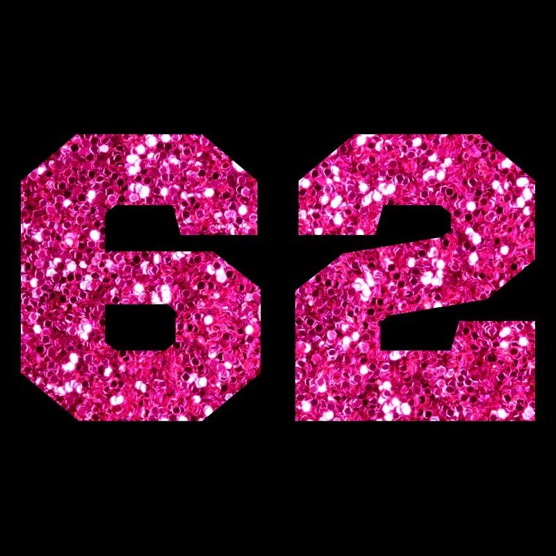 Nummer 62 Pink Glitter - 62. Geburtstag