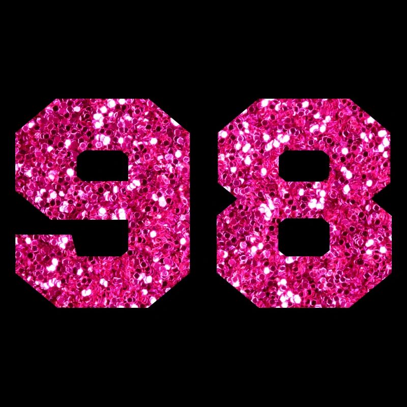 Number 98 Pink Glitter - 98th Birthday